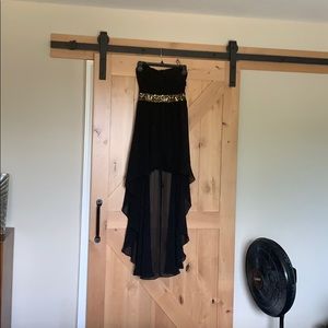 Black high low cocktail dress